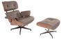 ea670 walnut shell black base leather grey