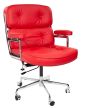 Chaise de bureau Eames ES104 en cuir rouge - côté