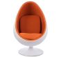 Eero Aarnio Egg Pod lounge chair shell:white upholstery: orange