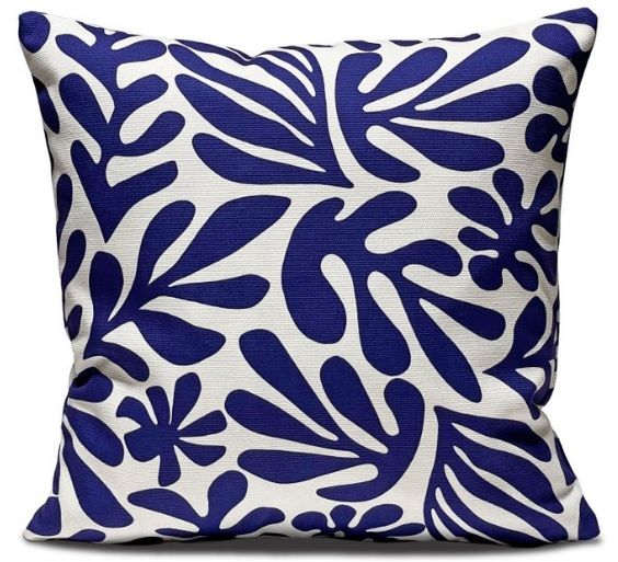 Barceloning Blue leaf | fodera per cuscino multicolore