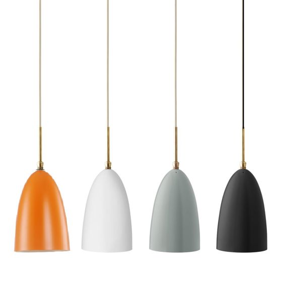 Grashoppa hanglamp 4 lampen - oranje wit grijs zwart