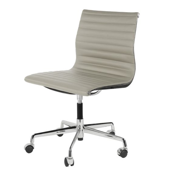 Chaise de bureau Eames EA105 sur roulettes cuir gris