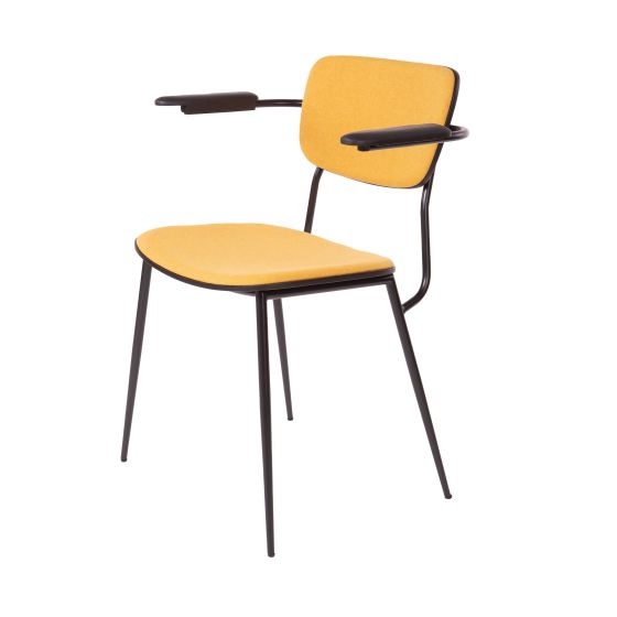 Fauteuil de collège cadre noir jaune