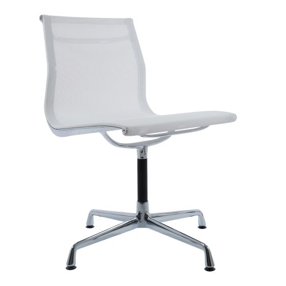 Chaise de conférence Eames EA105 sur patins résille blanche