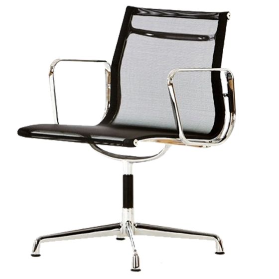 Eames conferentiestoel EA108 mesh zwart - zijkant