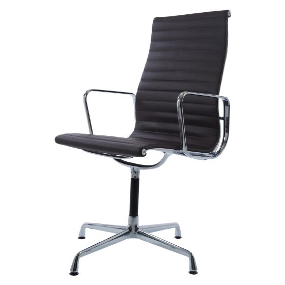 Krzesło konferencyjne Eames EA109 skóra brązowa