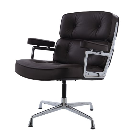 Chaise de conférence Eames ES108 en cuir marron