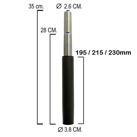 dimensions vérin à gaz