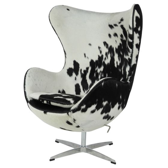 Jacobsen Egg stol | lounge stol svart hvit