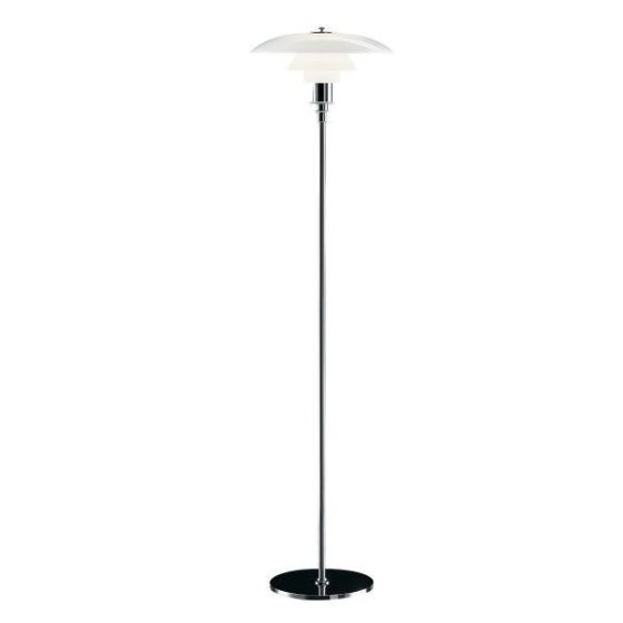 Poul Henningsen DPH 3/2 | vloerlamp klein Chroom glas wit