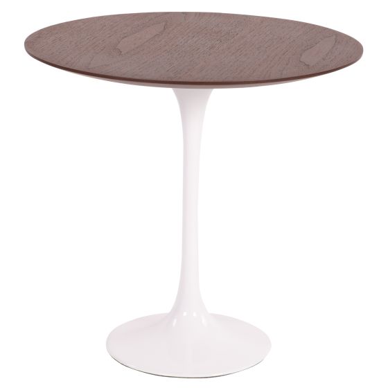 Eero Saarinen Tulip Side table | Mesa auxiliar 50cm Tapa nogal Base blanca