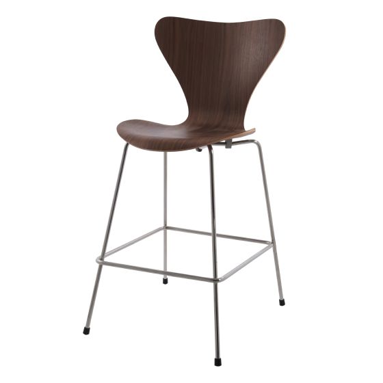 Arne Jacobsen Series 7 Butterfly barstool 66cm walnut