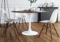 Eero Saarinen Tabla del tulipán | mesa de comedor 120cm Tapa nogal Base blanca