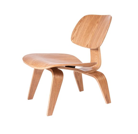Fauteuil lounge Eames LCW en frêne