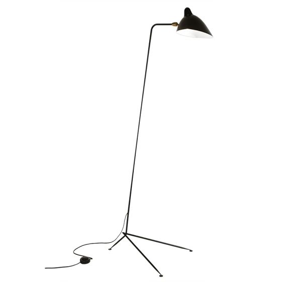 Serge Mouille Contemporary | luminária de chão preto
