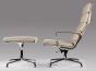 Eames loungeset EA222 leer crème