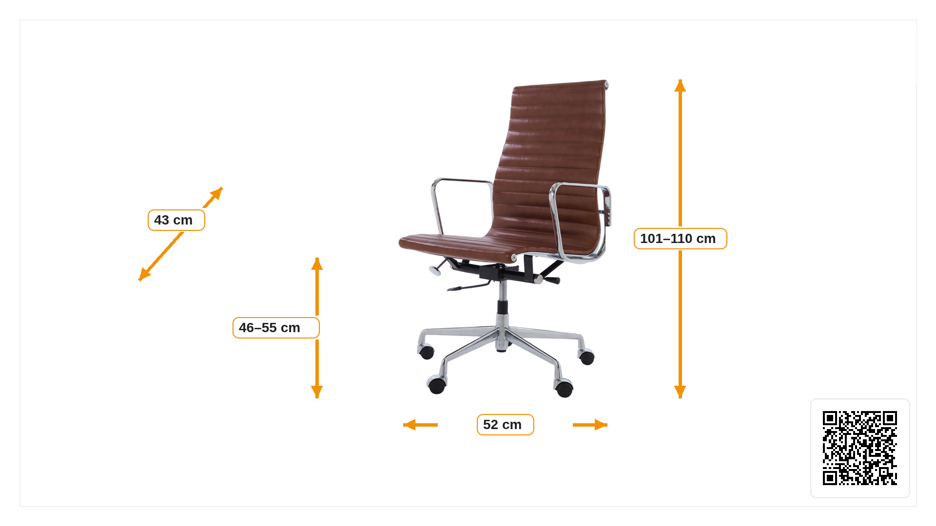 Dimensions de Chaise de bureau EA119 cuir