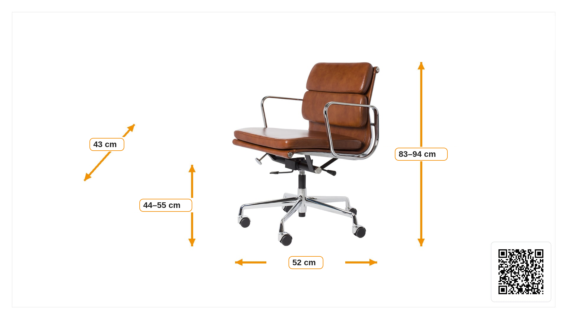 Dimensions de Chaise de bureau EA217 cuir