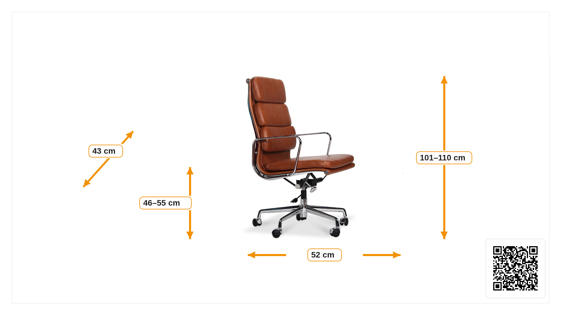 Dimensions de Chaise de bureau EA219 cuir