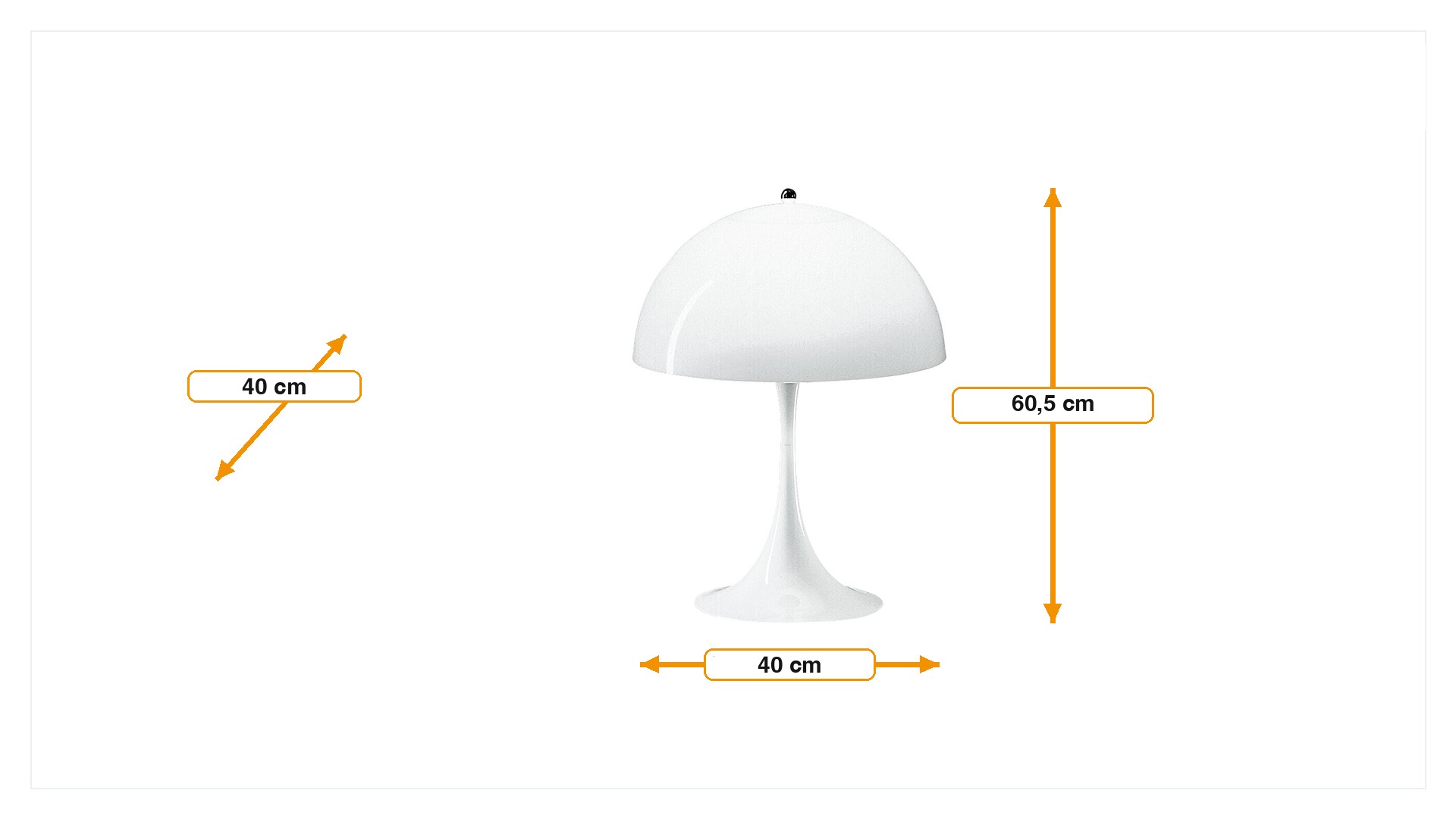 Product dimensions for Table light Panton Hella white