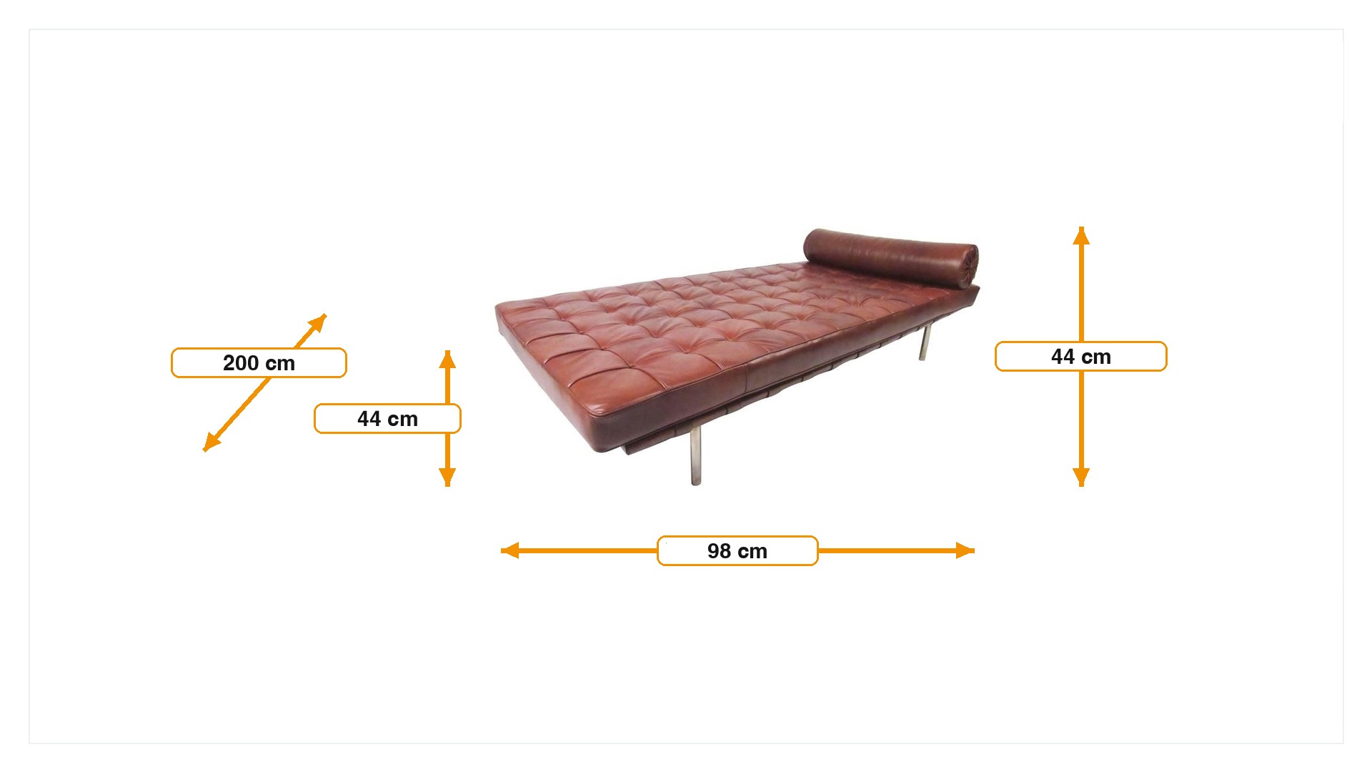 Dimensiones de Diván Barcelona Pavillion