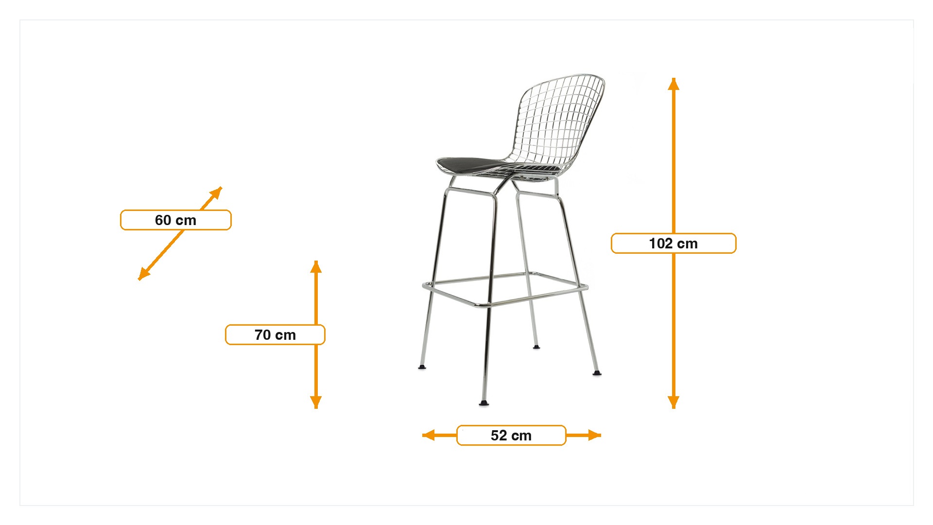 Abmessungen von Barhocker Bertoia Barstool