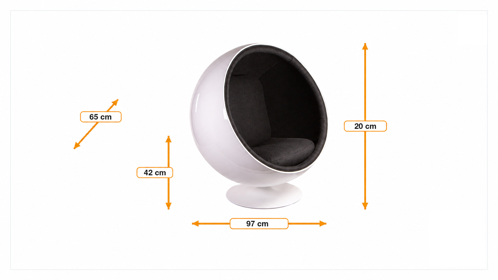 Afmetingen van Lounge stoel Ball Chair