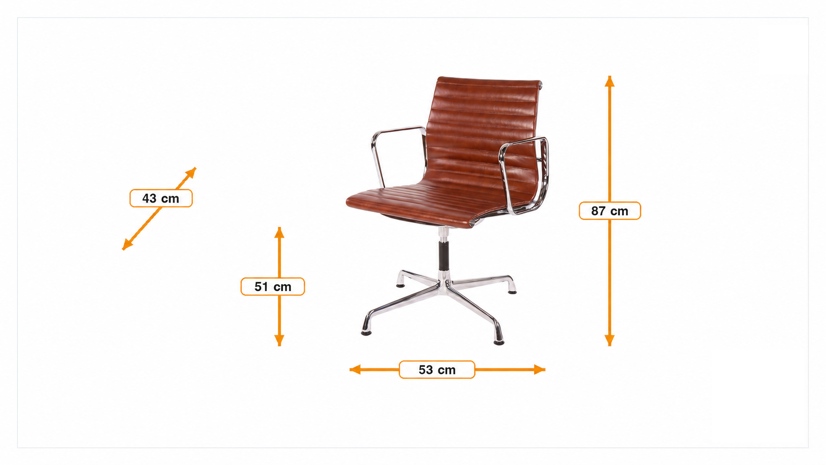 Abmessungen von Konferenz Chef Sessel EA108 Leder