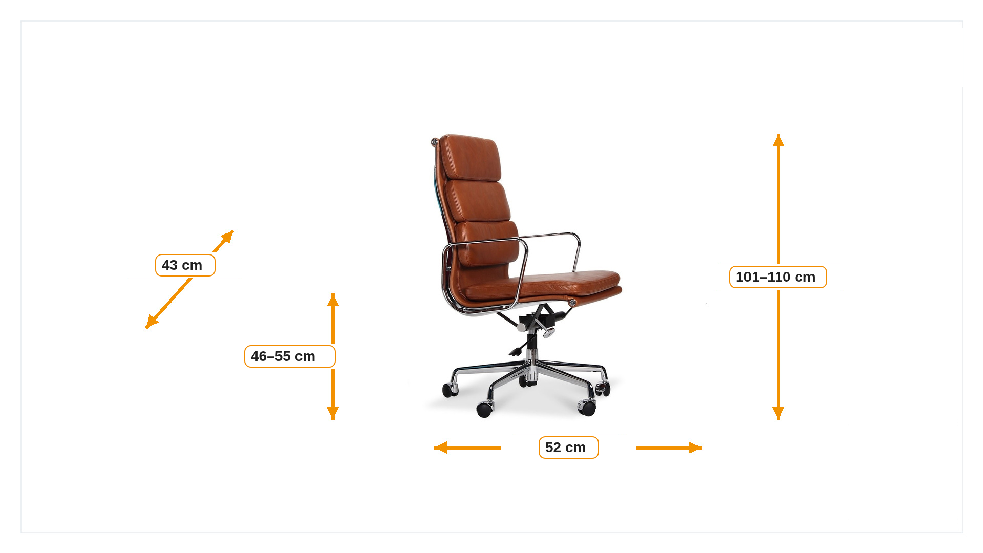 Abmessungen von Chefsessel EA219 Leder