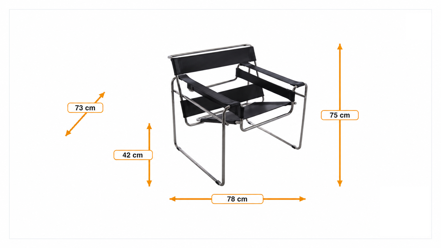 Wymiary produktu Lounge krzesło Wassily style