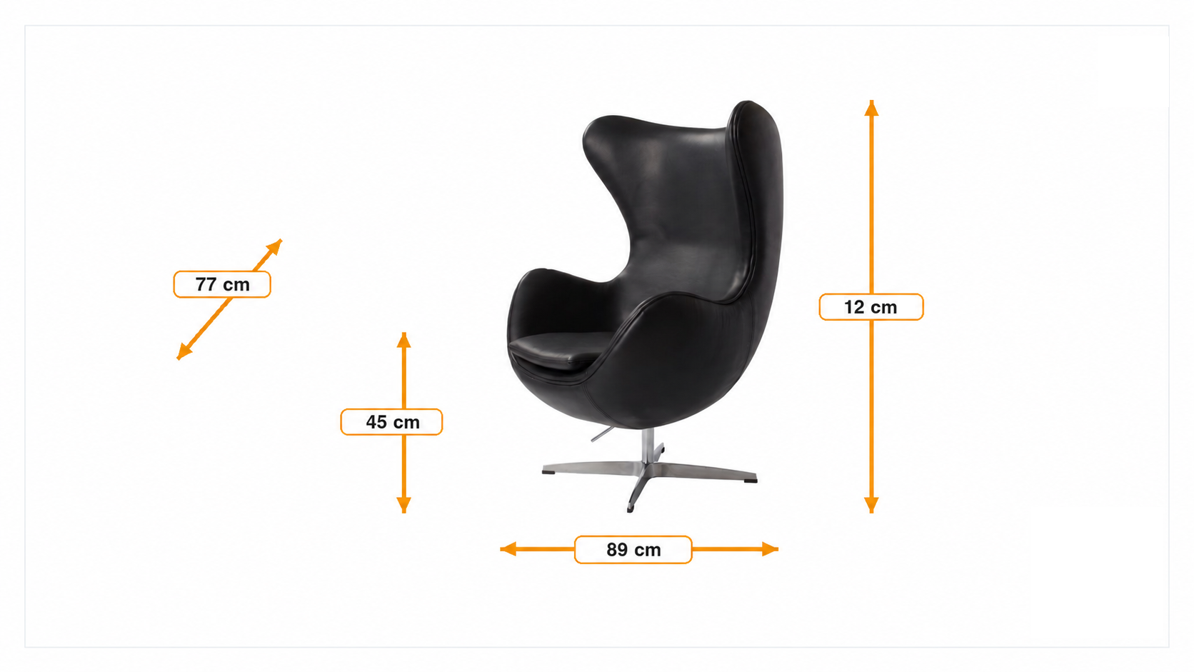 Dimensioni di Poltrona Egg chair pelle