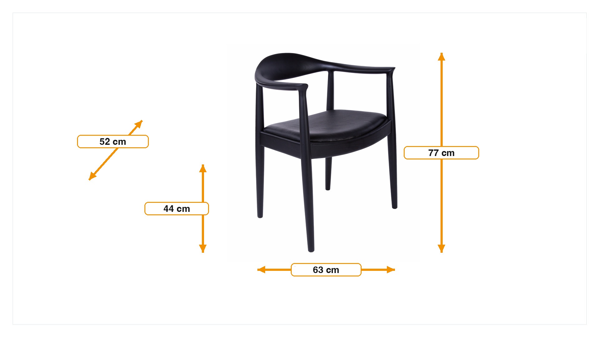 Dimensões de Cadeira de jantar kennedy chair Couro