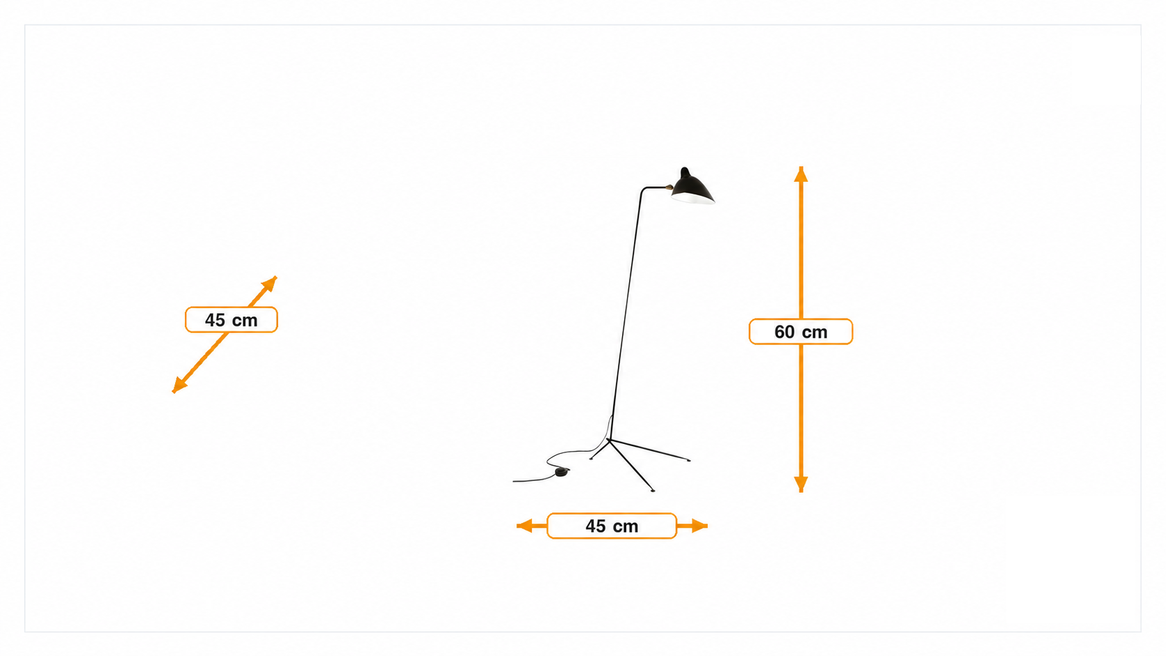 Wymiary produktu Lampy podłogowe Contemporary czarny