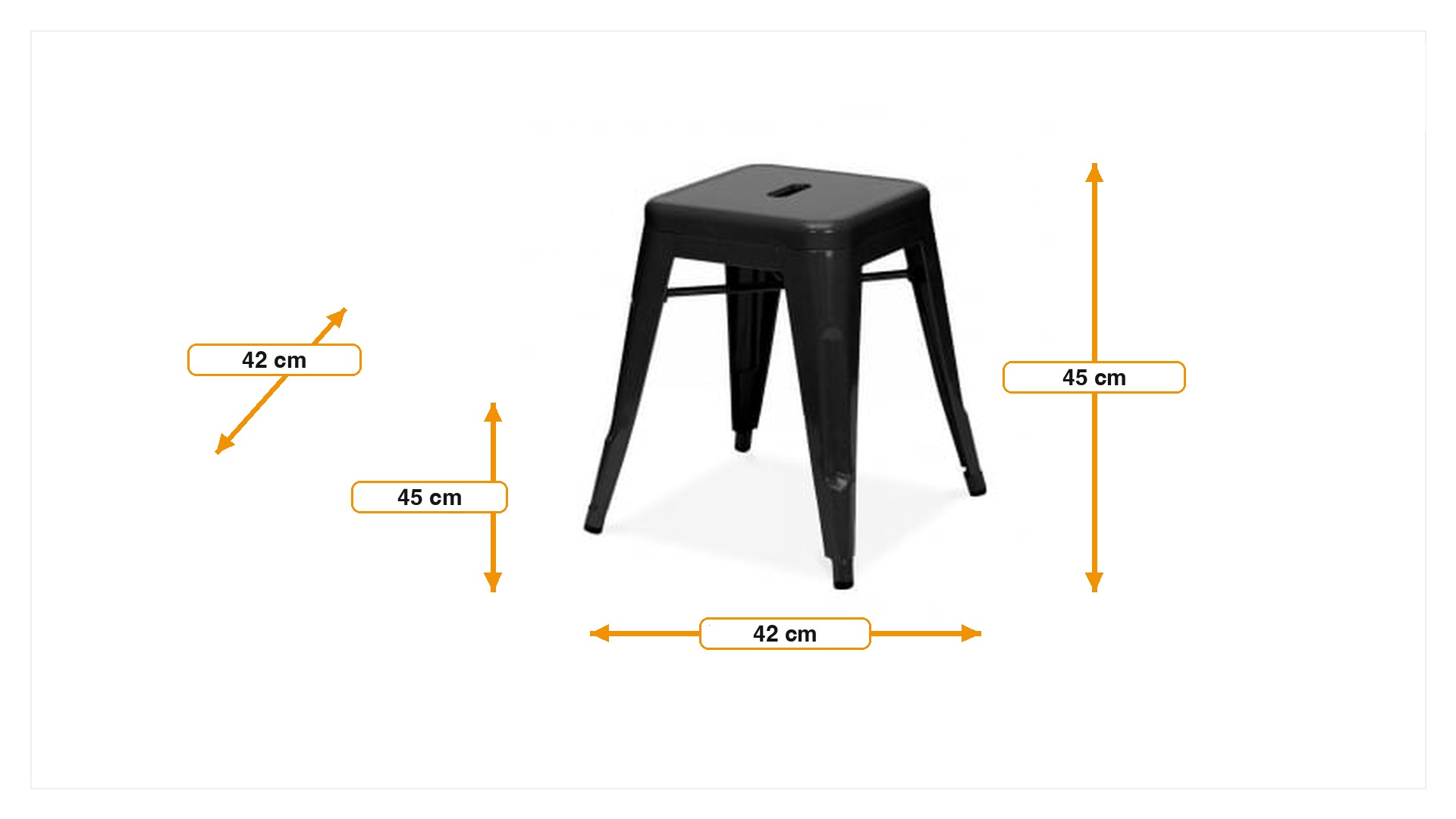 Dimensioni di Sgabello Tolix style barstool 45cm