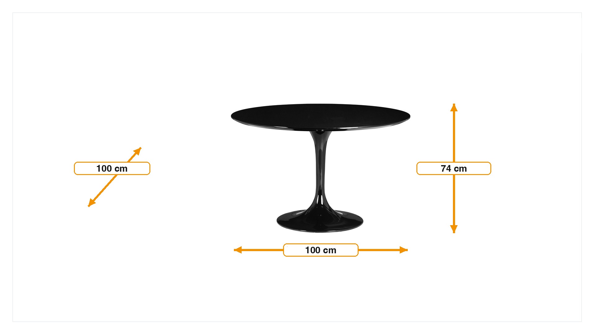 Dimensioni di Tavolo da pranzo Tabella del tulipano 100 centimetri