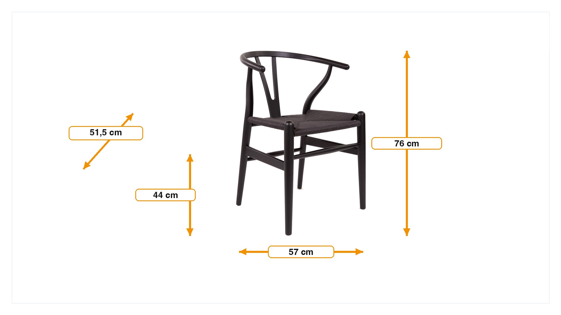 Wymiary produktu Jadalnia krzesło Y-chair wishbone
