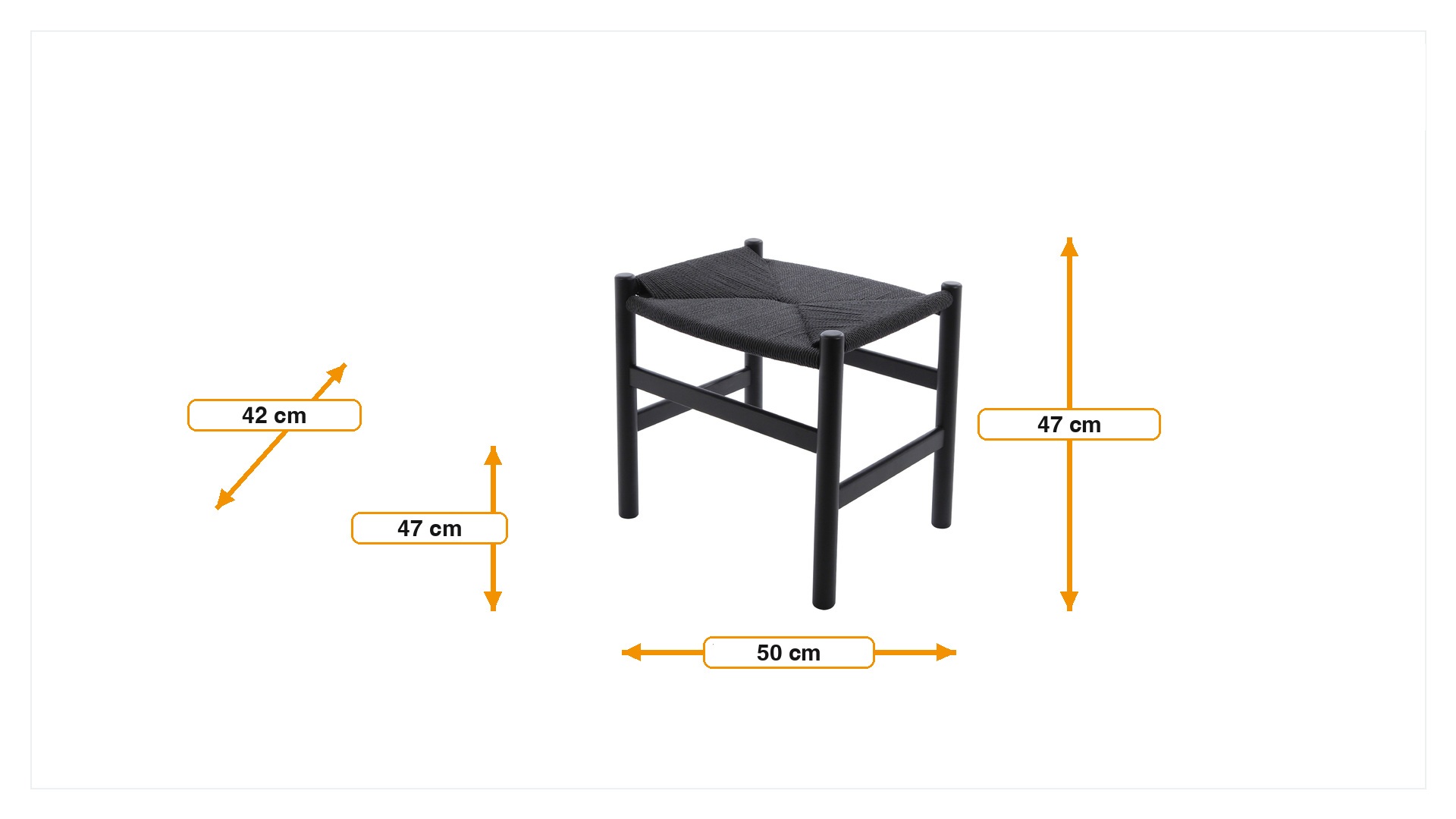 Dimensioni di Ottomano Y-chair wishbone