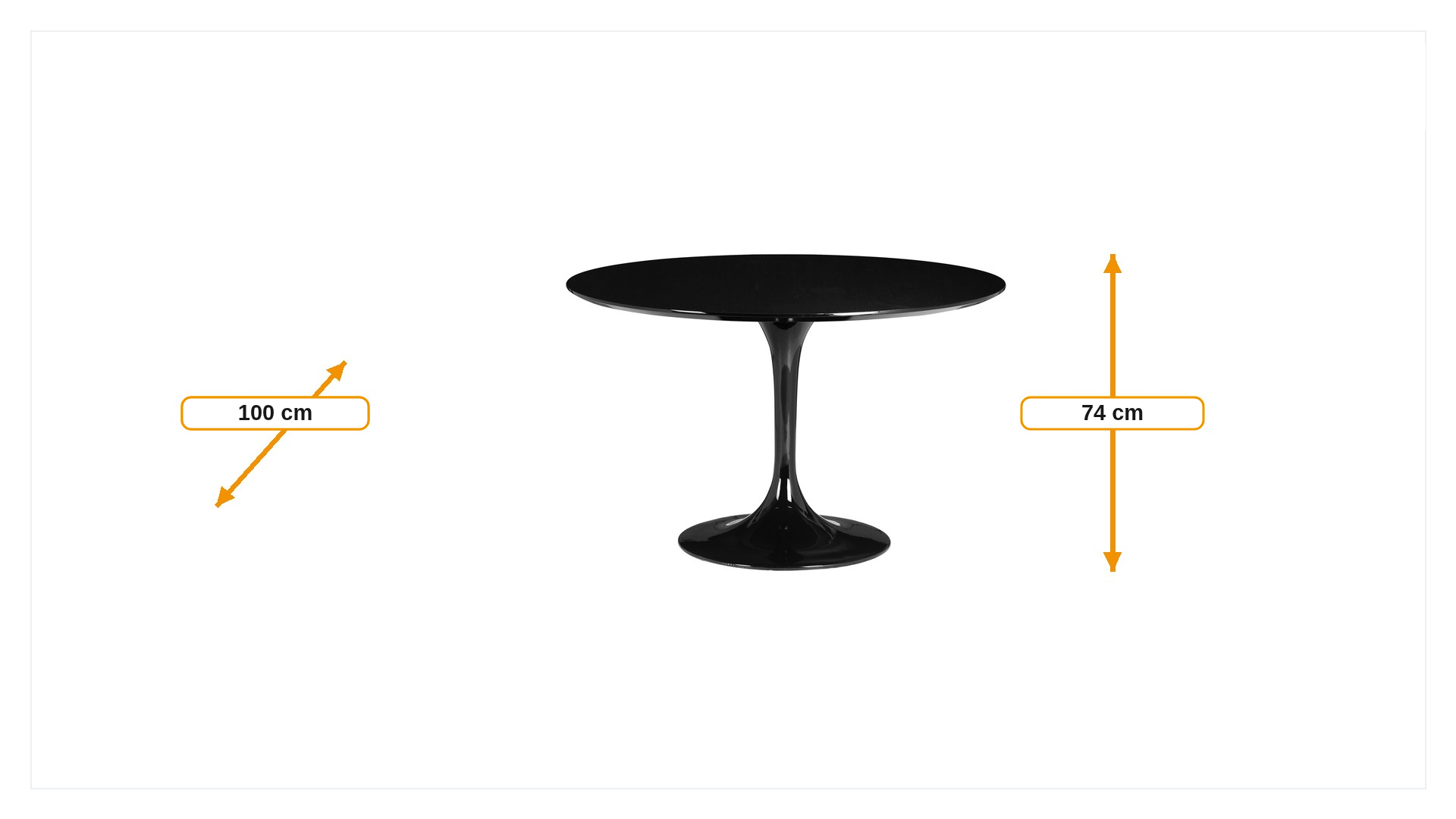 Product dimensions for Dining table Tulip Table 100cm