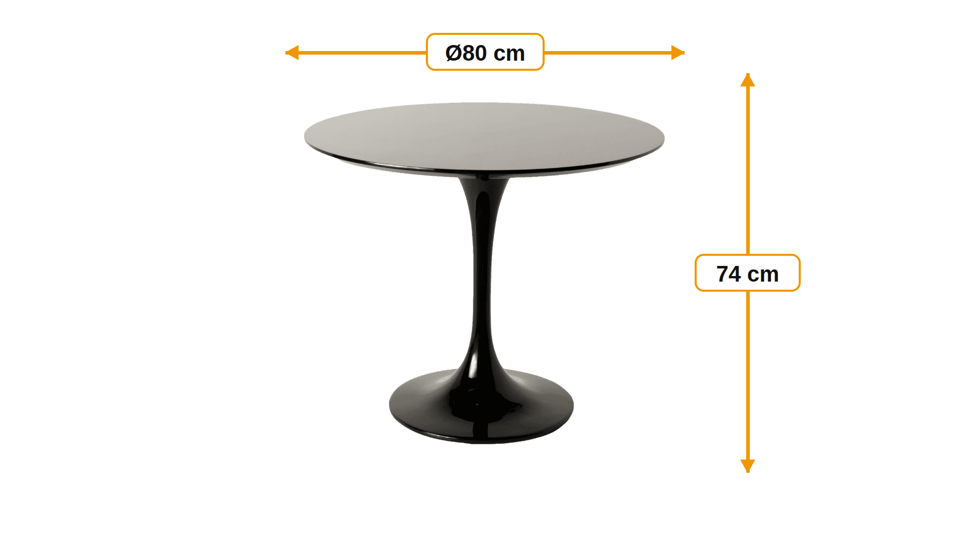 Abmessungen von Esstisch Tulip Table 80cm