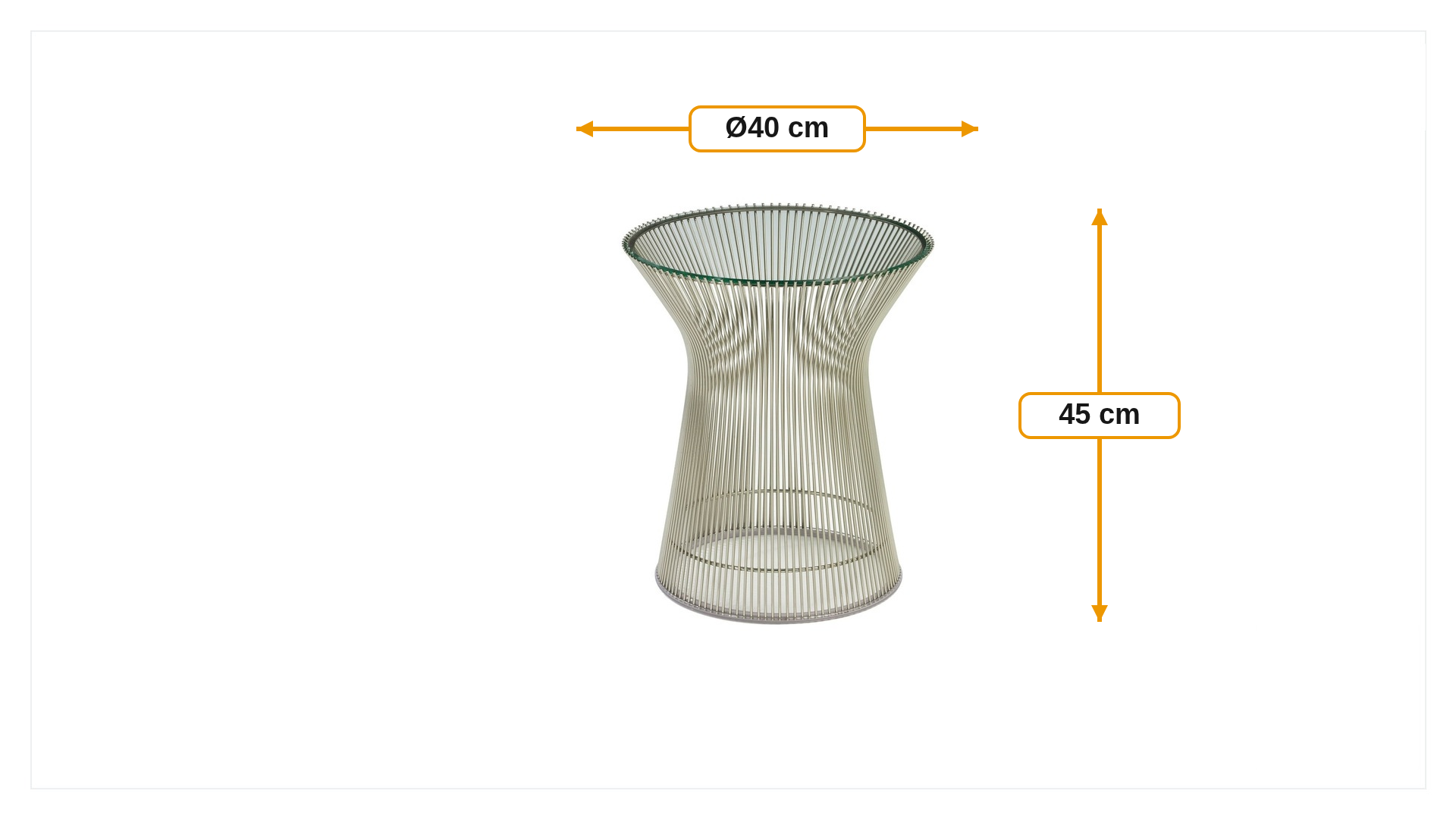 Product dimensions for Side table Wire table