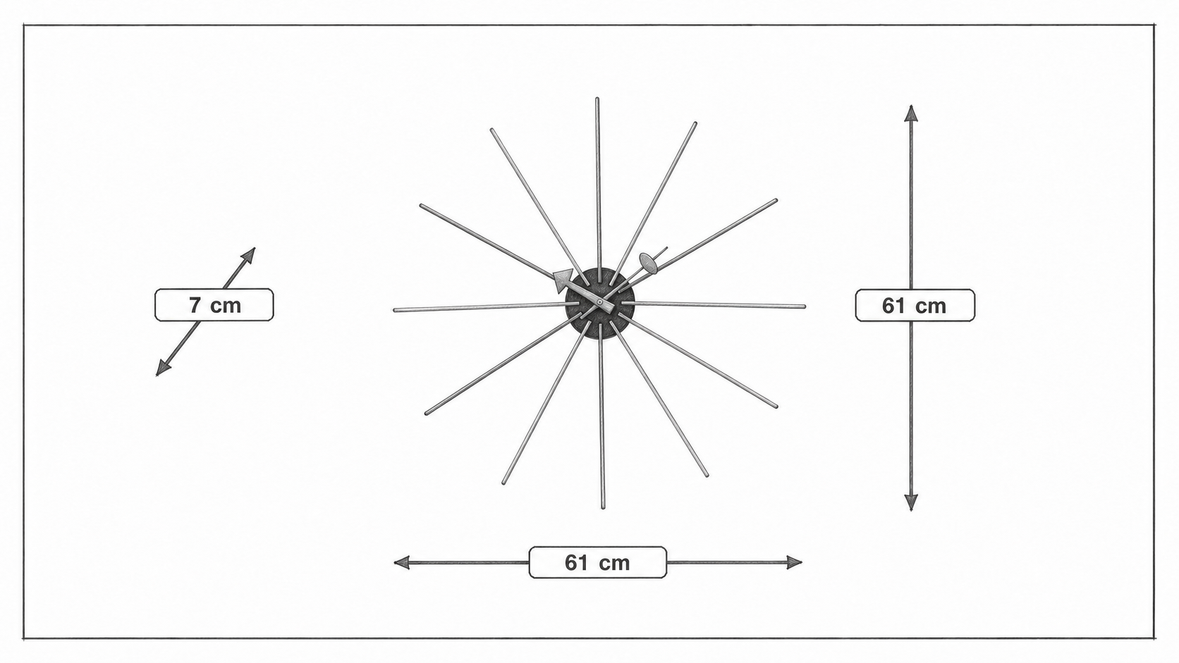 Mål for Vægur Star clock flerfarvet