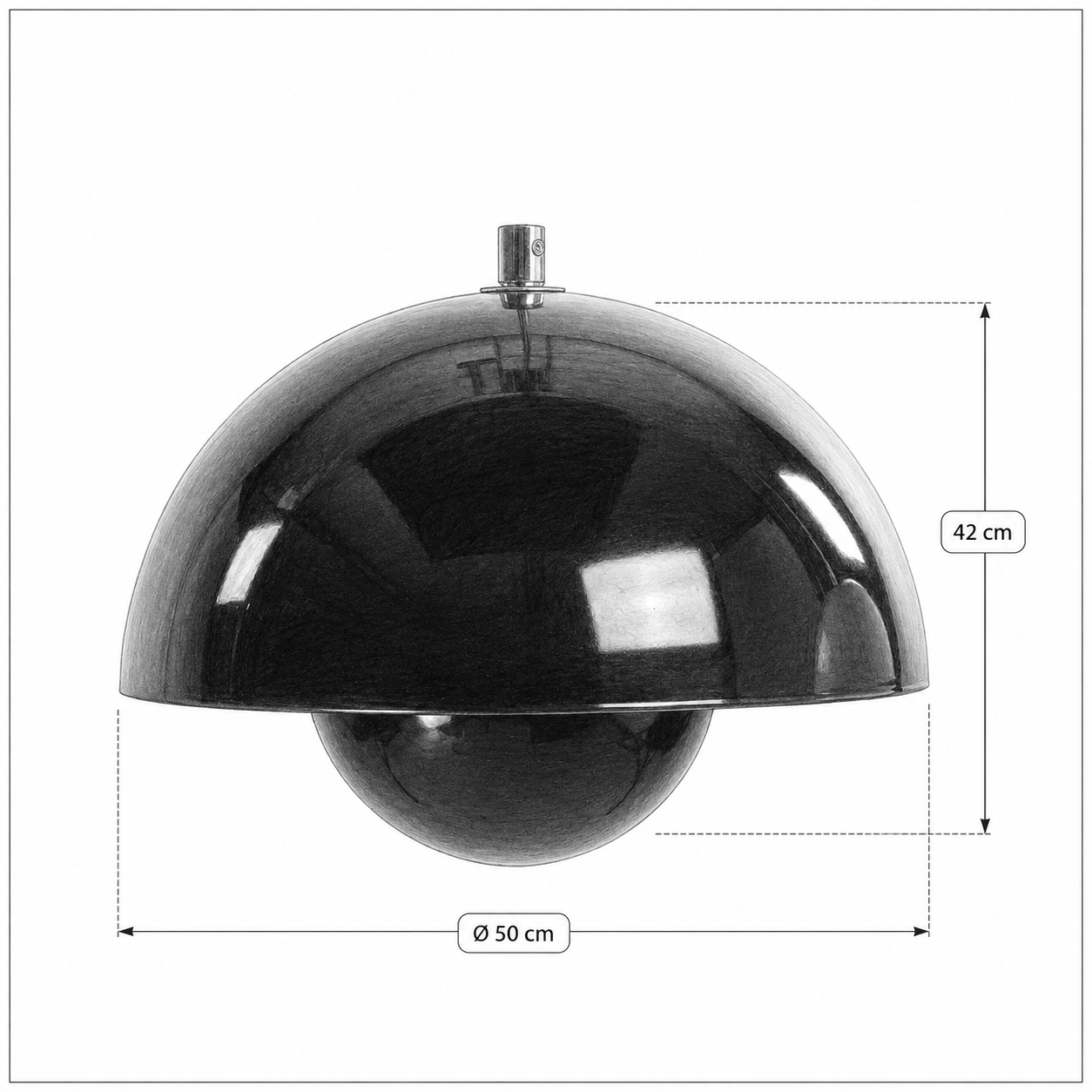 Product dimensions for Pendant light Flower Pot large