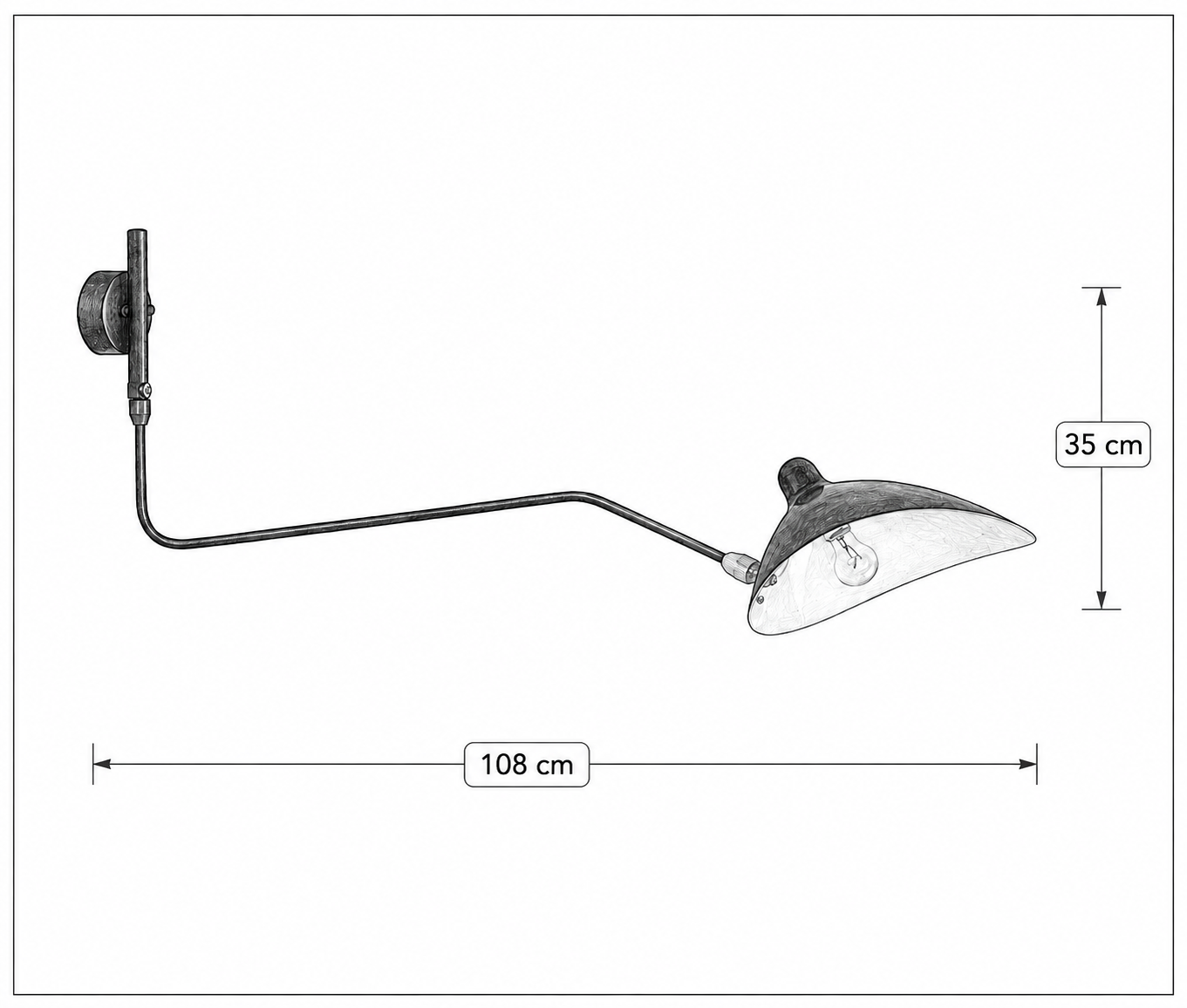 Product dimensions for Wall light Contemporary black