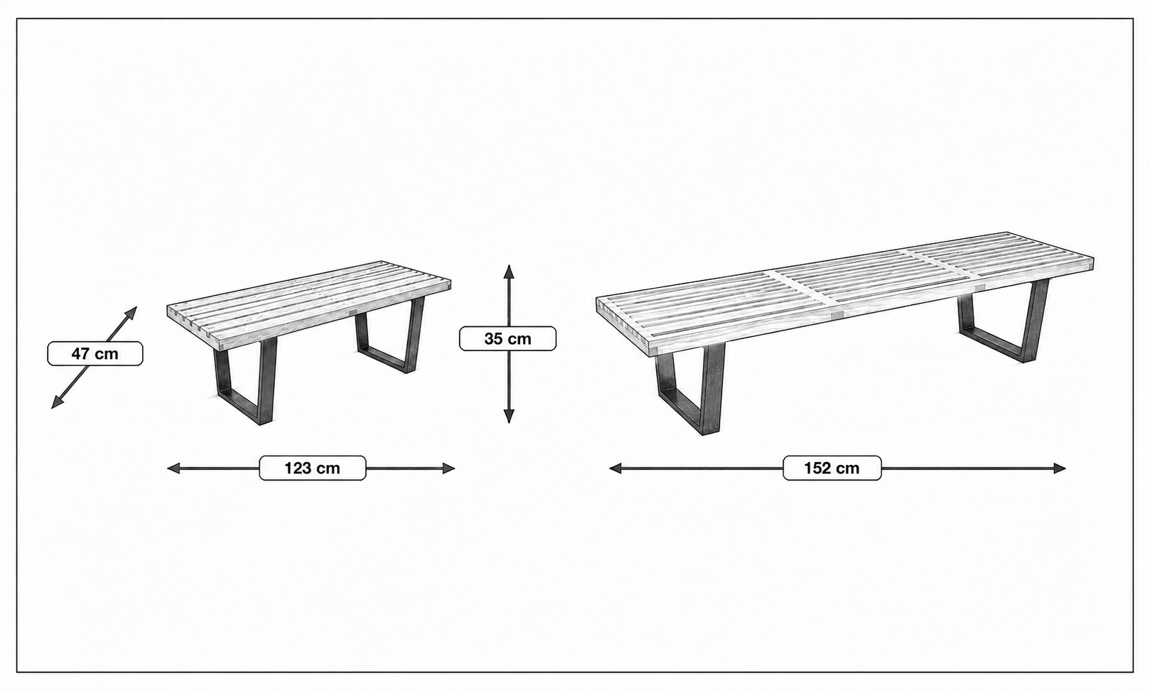 Product dimensions for Bench Nelson Bench