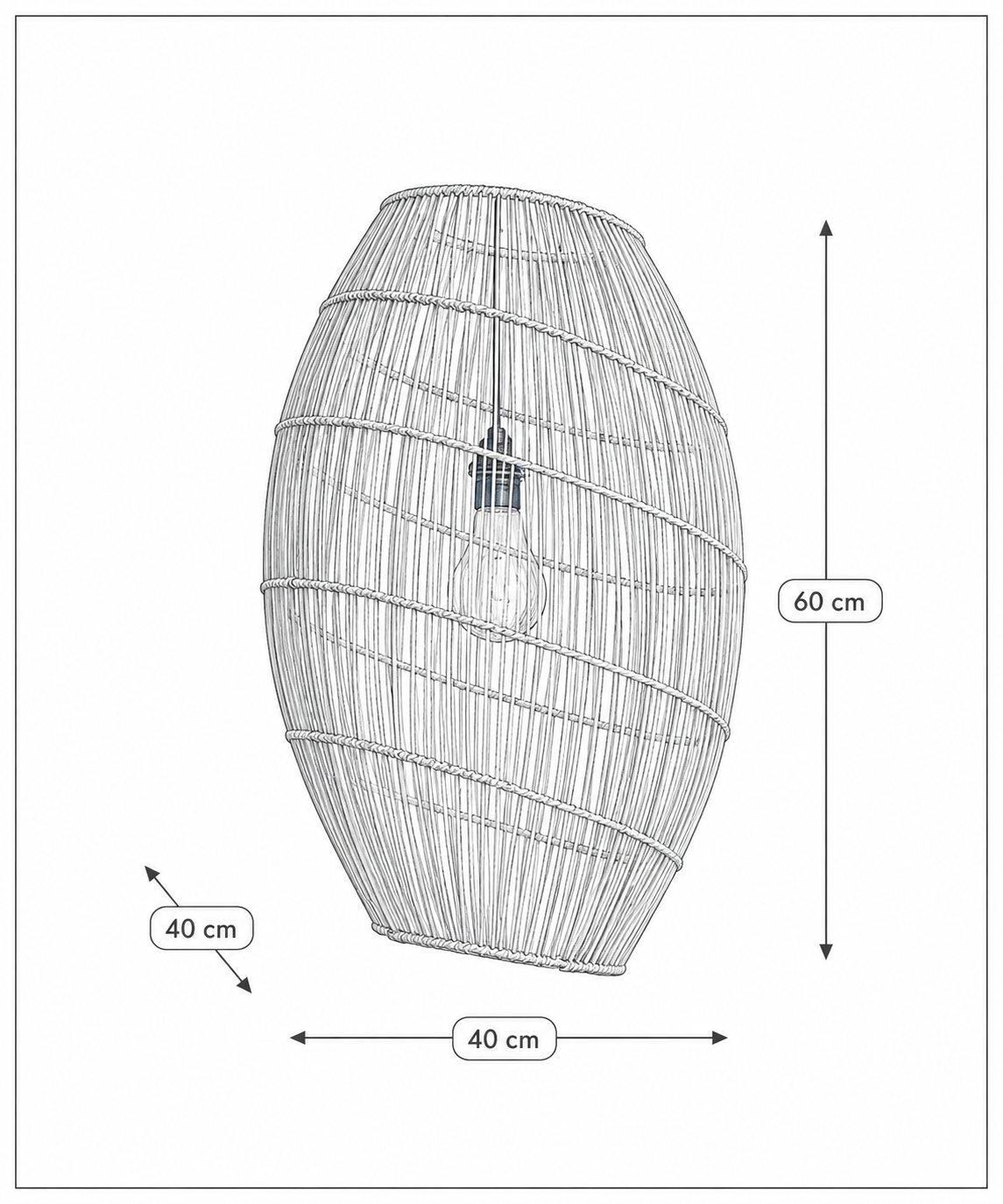 Wymiary produktu Lampy wiszące Halo Luny naturel