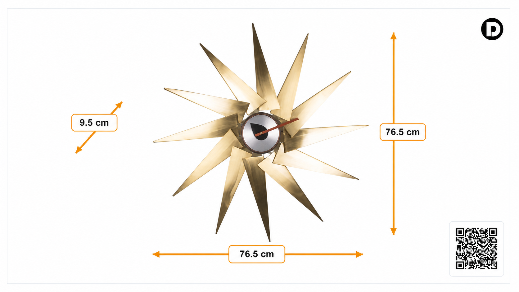 Product dimensions for Wall clock Windmill clock Metal