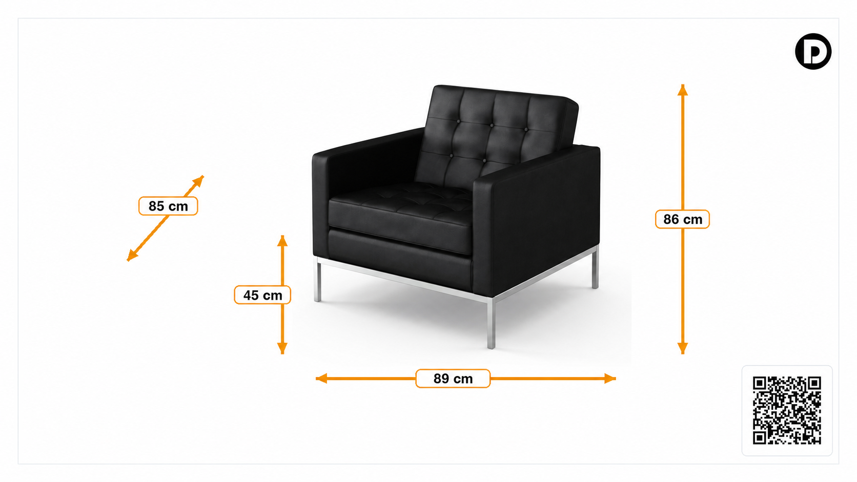 Product dimensions for Lounge chair Florence