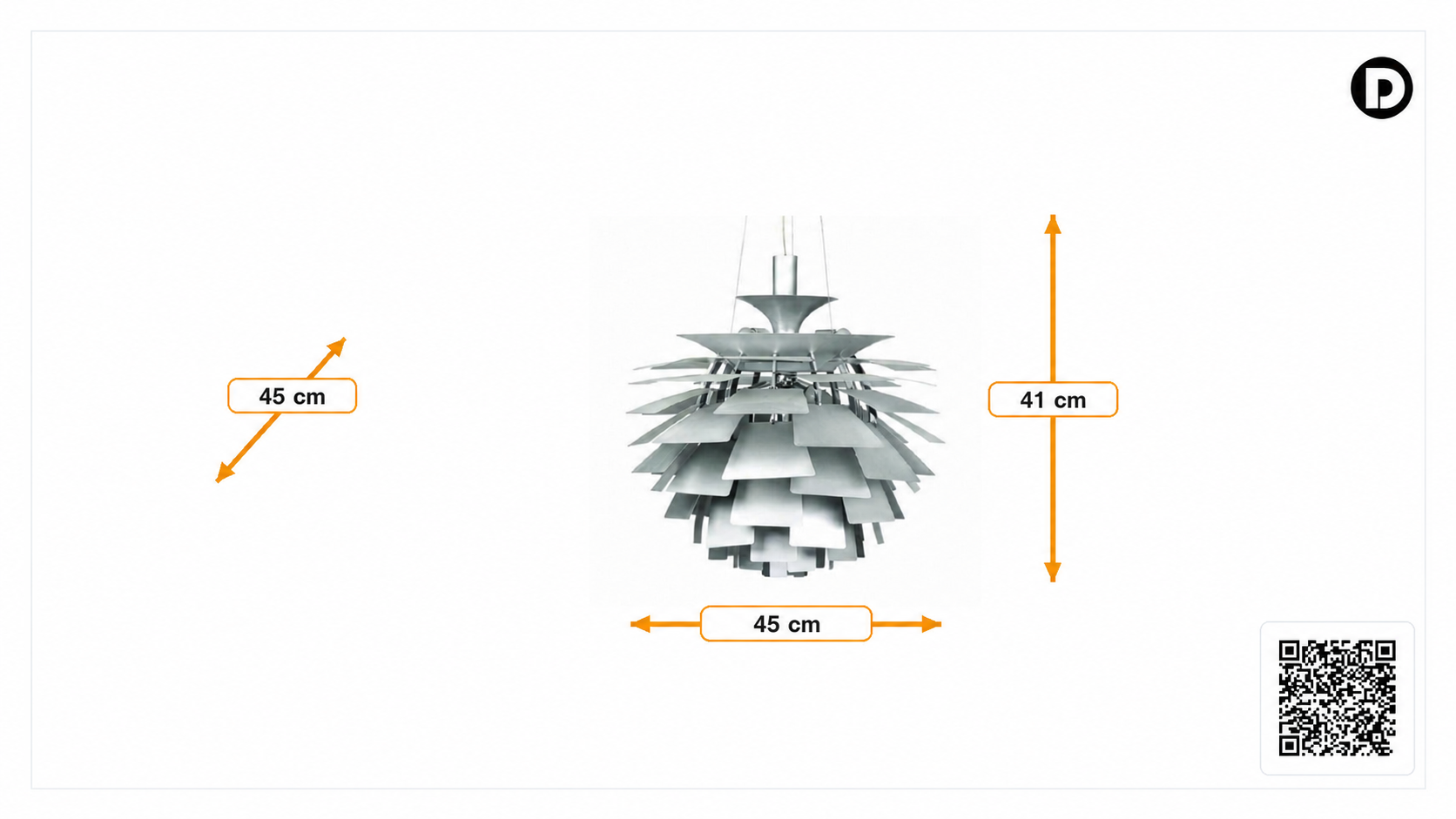 Dimensioni di Luce pendente lampada Carciofo 48cm