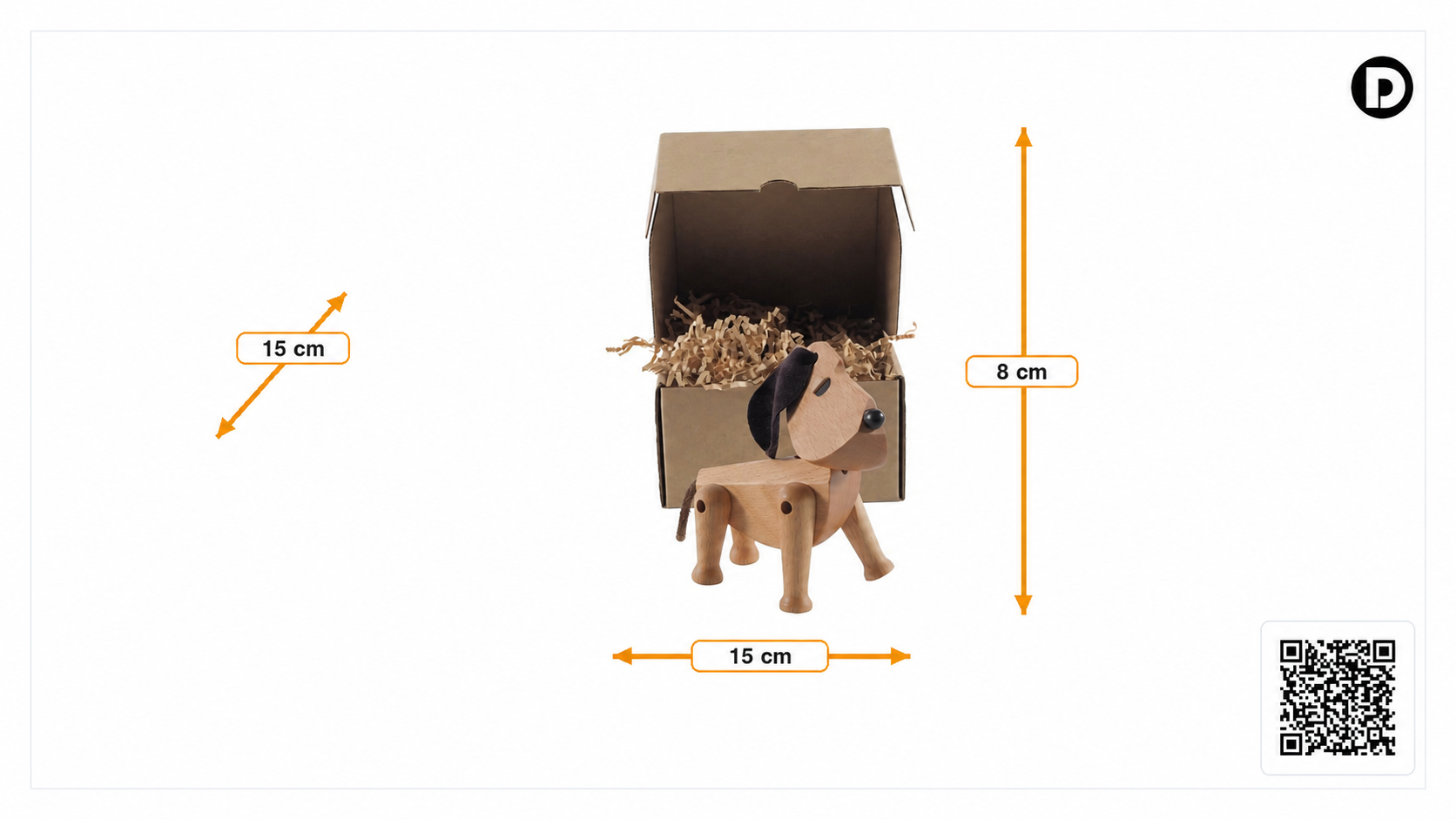 Wymiary produktu Drewniane lalki Puppy naturel