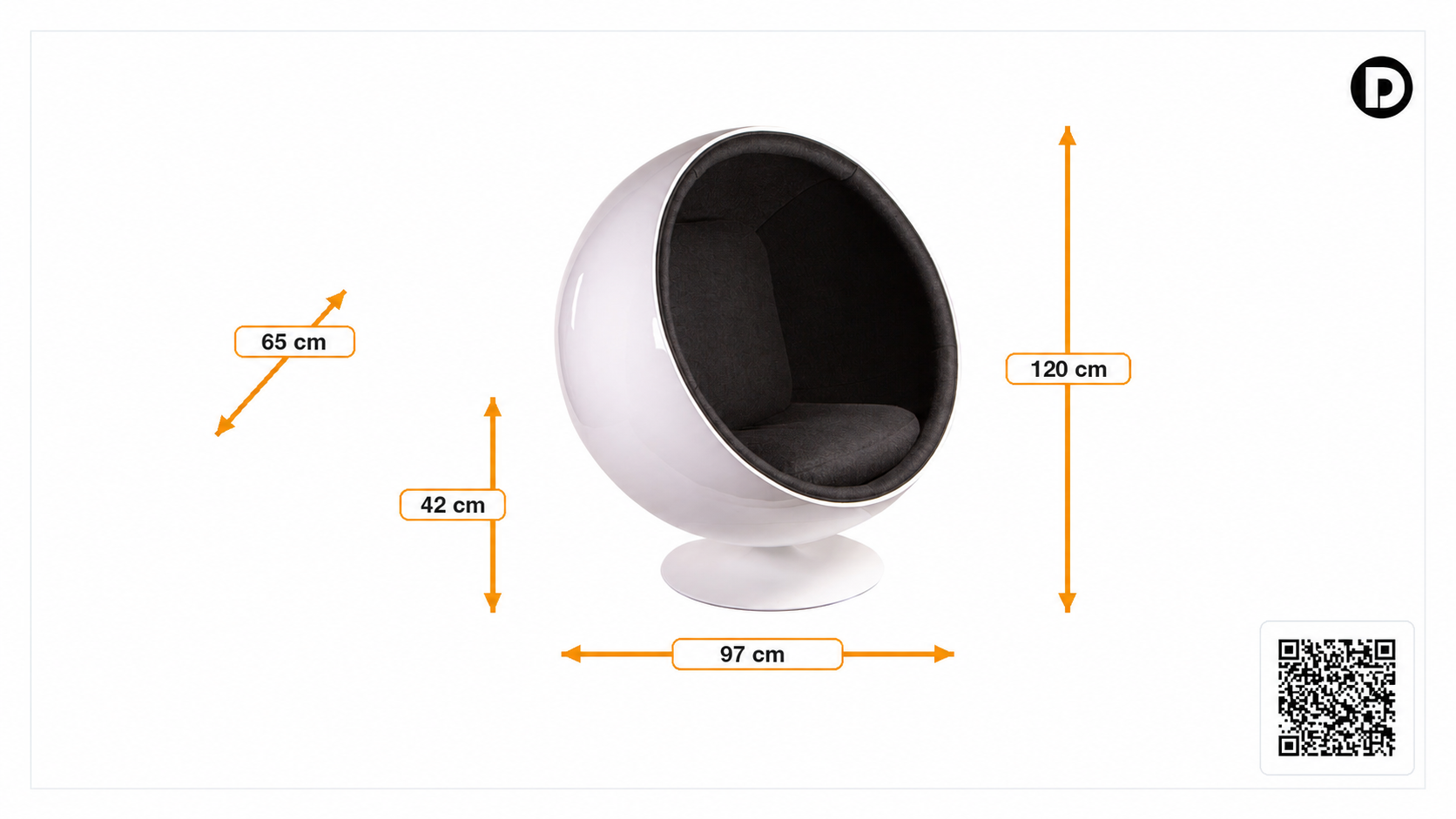 Afmetingen van Lounge stoel Ball Chair